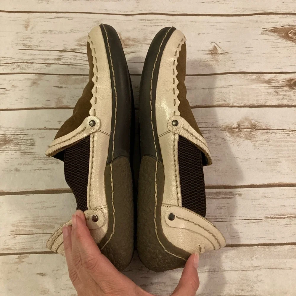 Fly London Brown Leather Slip On Loafers 42/9